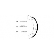 8DA 355 050-291 HELLA PAGID Комплект тормозных колодок, стояночная тормозная с