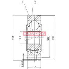 8738 KAMOKA Шарнирный комплект, приводной вал