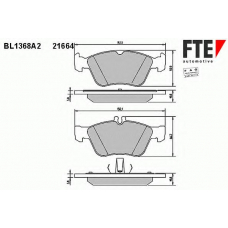 BL1368A2 FTE Комплект тормозных колодок, дисковый тормоз