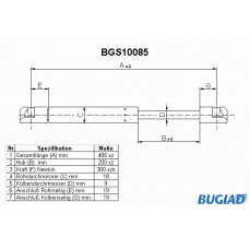 BGS10085 BUGIAD Газовая пружина, крышка багажник