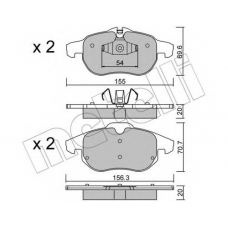 22-0540-4 METELLI Комплект тормозных колодок, дисковый тормоз