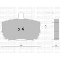 22-0016-0 METELLI Комплект тормозных колодок, дисковый тормоз