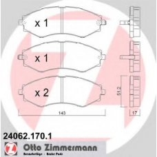 24062.170.1 ZIMMERMANN Комплект тормозных колодок, дисковый тормоз