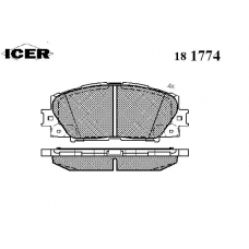 181774 ICER Комплект тормозных колодок, дисковый тормоз