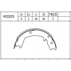 K0203 ASIMCO Комплект тормозных колодок