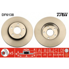 DF6138 TRW Тормозной диск