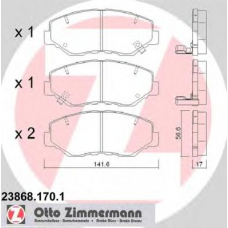 23868.170.1 ZIMMERMANN Комплект тормозных колодок, дисковый тормоз