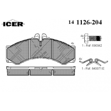 141126-204 ICER Комплект тормозных колодок, дисковый тормоз
