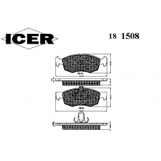 181508 ICER Комплект тормозных колодок, дисковый тормоз