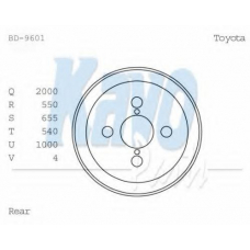 BD-9601 KAVO PARTS Тормозной барабан