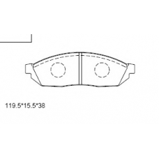 KD3767 ASIMCO Комплект тормозных колодок, дисковый тормоз