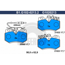 B1.G102-0213.2 GALFER Комплект тормозных колодок, дисковый тормоз