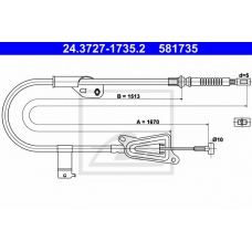 24.3727-1735.2 ATE Трос, стояночная тормозная система