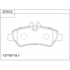 KD7513 ASIMCO Комплект тормозных колодок, дисковый тормоз