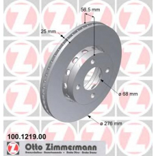 100.1219.00 ZIMMERMANN Тормозной диск