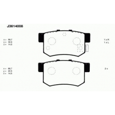 J3614008 NIPPARTS Комплект тормозных колодок, дисковый тормоз