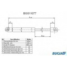 BGS11077 BUGIAD Газовая пружина, крышка багажник