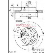 24920 METZGER Тормозной диск