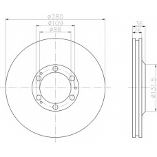 8DD 355 104-721 HELLA Тормозной диск