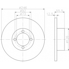 8DD 355 100-141 HELLA PAGID Тормозной диск