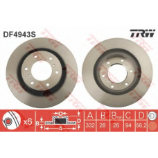 DF4943S TRW Тормозной диск