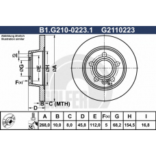 B1.G210-0223.1 GALFER Тормозной диск