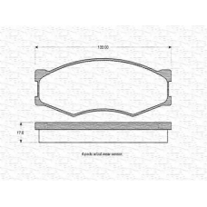 363702160785 MAGNETI MARELLI Комплект тормозных колодок, дисковый тормоз