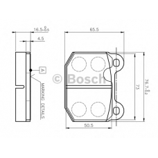 0 986 TB2 052 BOSCH Комплект тормозных колодок, дисковый тормоз