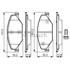 0 986 TB3 220 BOSCH Комплект тормозных колодок, дисковый тормоз