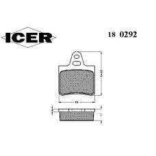 180292 ICER Комплект тормозных колодок, дисковый тормоз