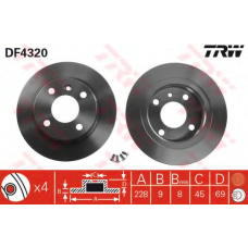 DF4320 TRW Тормозной диск