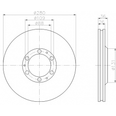 8DD 355 106-001 HELLA PAGID Тормозной диск