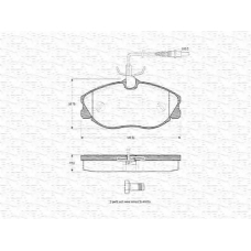 363702160363 MAGNETI MARELLI Комплект тормозных колодок, дисковый тормоз