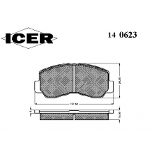 140623 ICER Комплект тормозных колодок, дисковый тормоз
