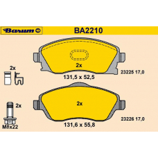 BA2210 BARUM Комплект тормозных колодок, дисковый тормоз