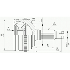 CVJ5605.10 OPEN PARTS Шарнирный комплект, приводной вал