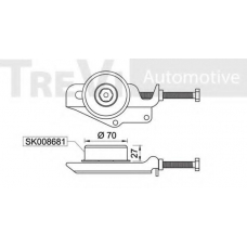 SK008705 SK Натяжной ролик, поликлиновой  ремень