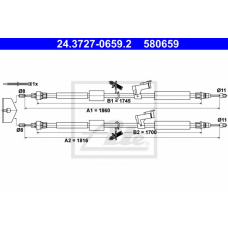 24.3727-0659.2 ATE Трос, стояночная тормозная система