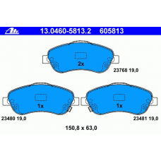 13.0460-5813.2 ATE Комплект тормозных колодок, дисковый тормоз