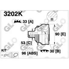 3202K GLO Шарнирный комплект, приводной вал