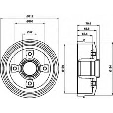 8DT 355 301-221 HELLA Тормозной барабан