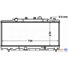 8MK 376 767-521 HELLA Радиатор, охлаждение двигателя