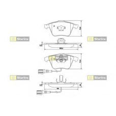 BD S433 STARLINE Комплект тормозных колодок, дисковый тормоз