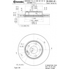 09.B343.41 BREMBO Тормозной диск