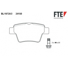 BL1972A3 FTE Комплект тормозных колодок, дисковый тормоз