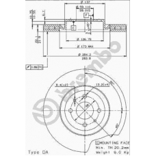 09.9626.14 BREMBO Тормозной диск