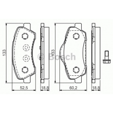 0 986 TB3 158 BOSCH Комплект тормозных колодок, дисковый тормоз