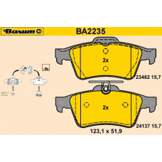 BA2235 BARUM Комплект тормозных колодок, дисковый тормоз