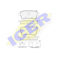 182072-200 ICER Комплект тормозных колодок, дисковый тормоз