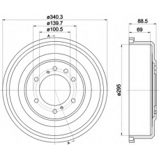 MBD347 MINTEX Тормозной барабан